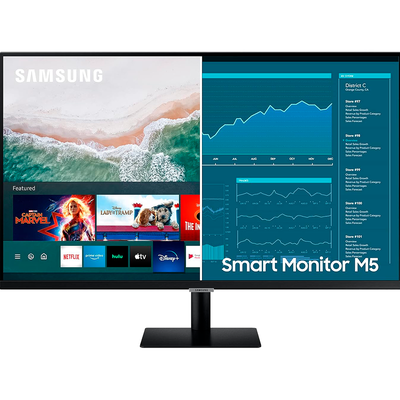 Monitor Smart Samsung 27'' AM500 Smart TV sin tu PC LS27AM500NLX