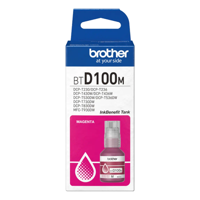 Botella de Tinta Original Brother BTD100 Magenta para MFC-T930DW DCP-T830DW