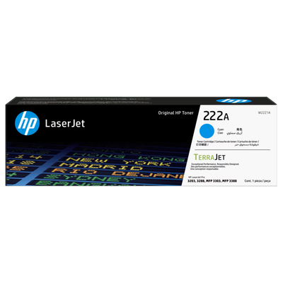 Toner Original HP 222A Cian W2221A LaserJet Pro 3203 MFP 3388