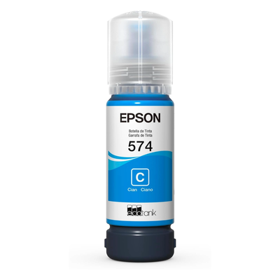 Botella Tinta Epson 574 Cian T574220 Original EcoTank L8050 L18050