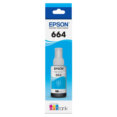 Botella Tinta Epson 664 Cian T664220 Original EcoTank L200 L210 L355