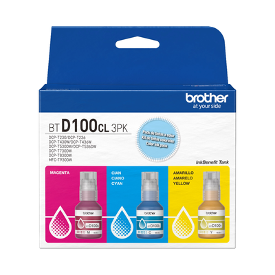 Pack 3 Botellas Brother BTD100 CMY para MFC/DCP 230/430/530/730