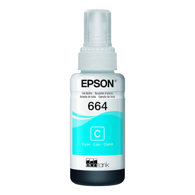 Botella Tinta Epson 664 Cian T664220 Original EcoTank L200 L210 L355