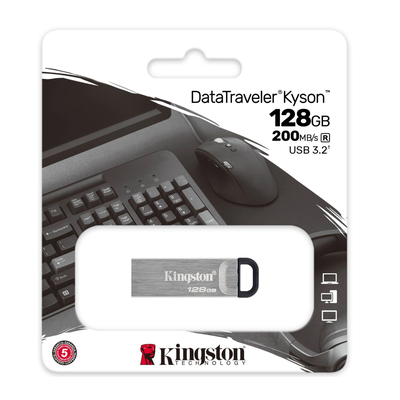 Pendrive Kingston DataTraveler Kyson 128GB USB 3.2 Gris DTKN128GB