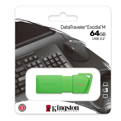 Pendrive Kingston Exodia M 64GB USB 3.2 Gen 1 Neón Verde KC-U2L64-7LG