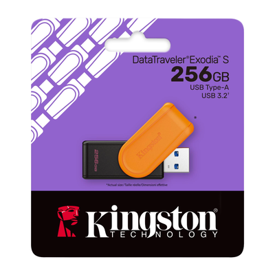 Pendrive Kingston Exodia S 256GB USB 3.2 Negro DTXS256GB