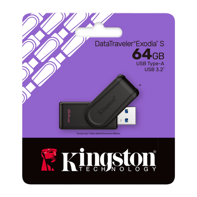 Pendrive Kingston Exodia S 64GB USB 3.2 Negro DTXS64GB