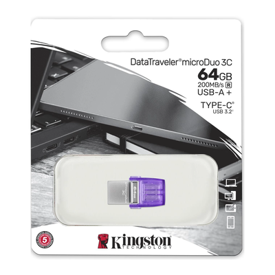 Pendrive Kingston DataTraveler MicroDuo 64GB USB-A USB-C DTDUO3CG364GB