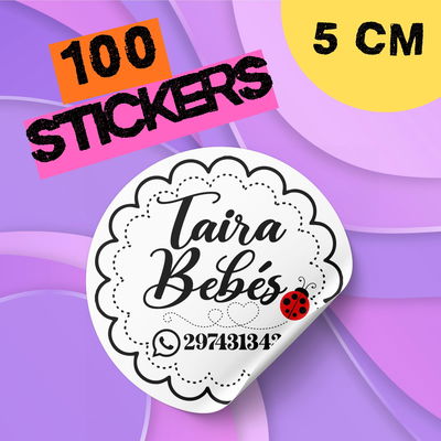 100 sticker de 5 cm