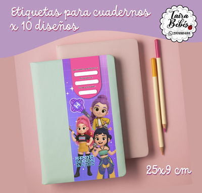 10 etiquetas para cuaderno