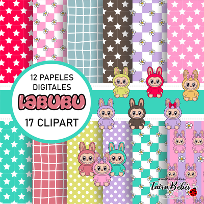 Papeles Digitales + Clipart Labubu