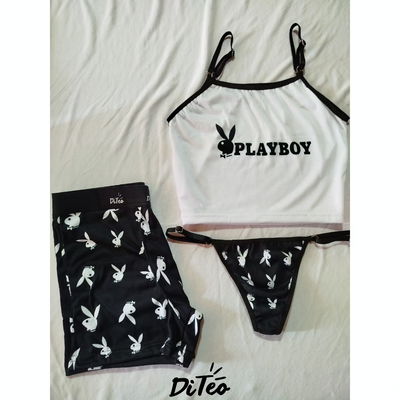 Combo pareja "Playboy negro" con top.