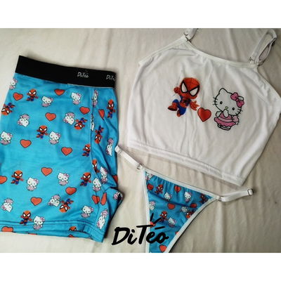 Combo pareja "Spiderman y Kitty" con top♥️🩷