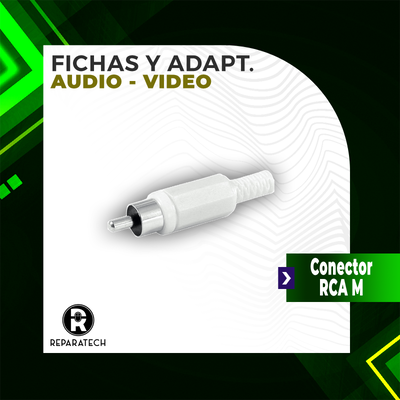 K312-A/B FICHA RCA C/COLITA (BLANCO)