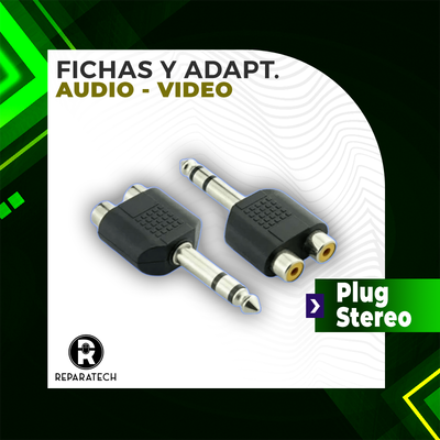 A310 ADAPTADOR PLUG 6.3MM STEREO A 2 JACK RCA H