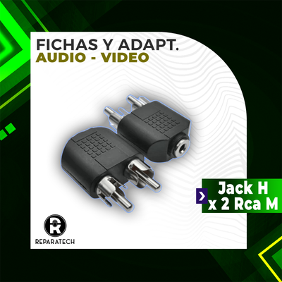A327 ADAPTADOR JACK 3.5MM STEREO A 2 RCA M