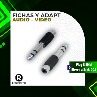 K305A ADAPTADOR 6.5MM STEREO A JACK RCA