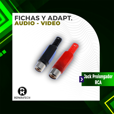 K366A JACK PROLONGADOR RCA (ROJO/NEGRO)