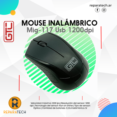 Mouse Inalámbrico Gtc Mig-117 Usb 1200dpi