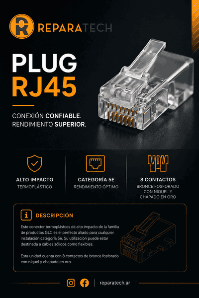 Conector Plug RJ45 Cat5e GLC
