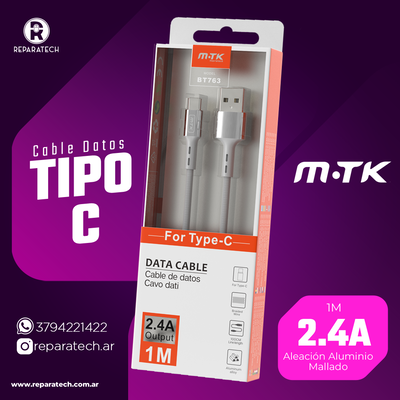 BT763 Cable de Datos Tipo C Aluminum M-TK