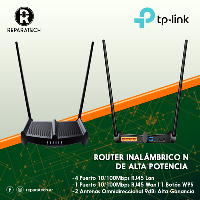 ROUTER WR841HP N300 4P HIGH POWER 2X9DBI TP-LINK