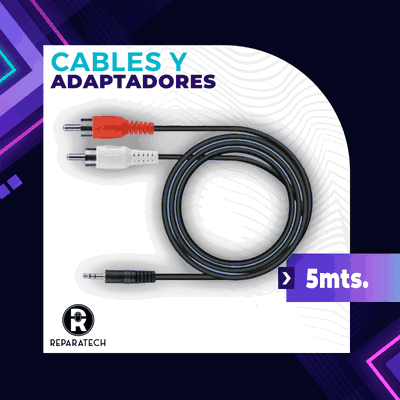 L4363-5 CABLE 5,0 MT. 2 RCA X PLUG 3,5 STEREO