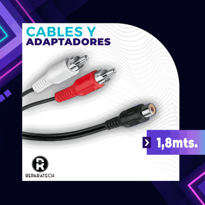 L4105 CABLE 1,8MT. 2 RCA M. X 1 RCA HEMBR