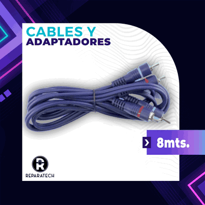 L4512-8 Cable 8Mts Premium 2RCA-Mx2RCA-M