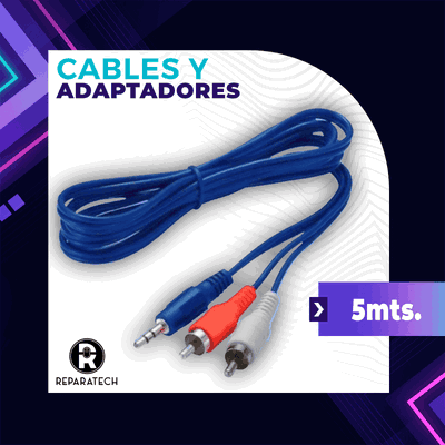L4563-5 CABLE PLUG 3.5MM ESTEREO A 2 PLUG RCA-M Premium 5.0Mt