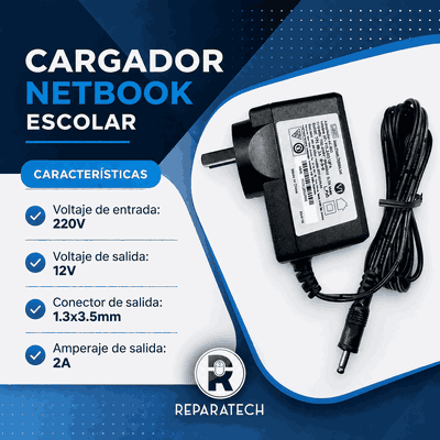 Cargador Netbook Escolar 12v 2a