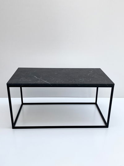 Mesa Ratona Simil Marmol Marquina 90x45x45h