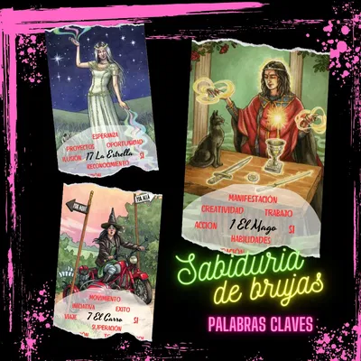 SABIDURIA DE BRUJAS PALABRAS CLAVES TAROT STOCK
