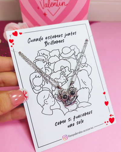 Collar Corazón Te Amo en 100 Idiomas con Imán