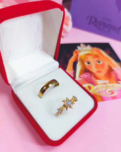 Anillo Promesa Rapunzel Sol + Alianza + Estuche