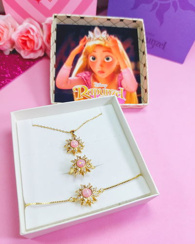 Kit Rapunzel Sol Collar + Anillo + Pulsera + Estuche
