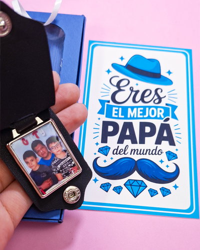 Llavero simil cuero + foto personalizada