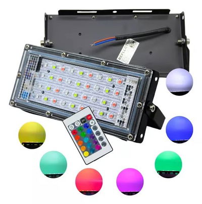 Reflector Led Rgb Exterior de 50w con control remoto