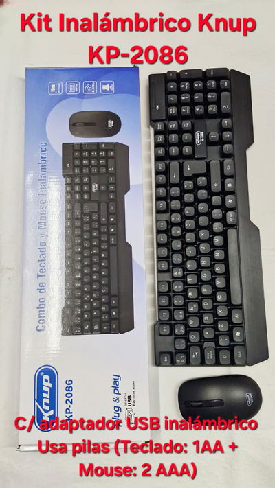 Kit Mouse Y Teclado Inalambrico Usb Knup KP-2086