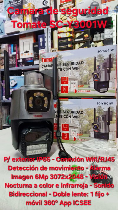 Camara de seguridad WiFi Tomate SC-Y3001W- Doble lente - Exterior