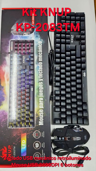Kit Mouse Y Teclado Mecánico Usb Knup KP-2083TM