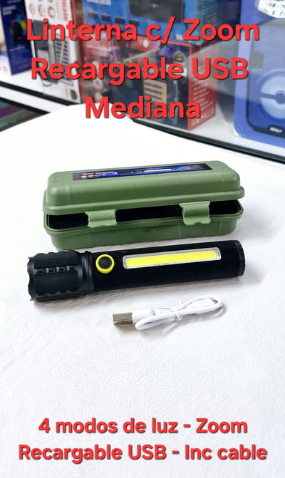 Linterna LED Recargable USB JF128