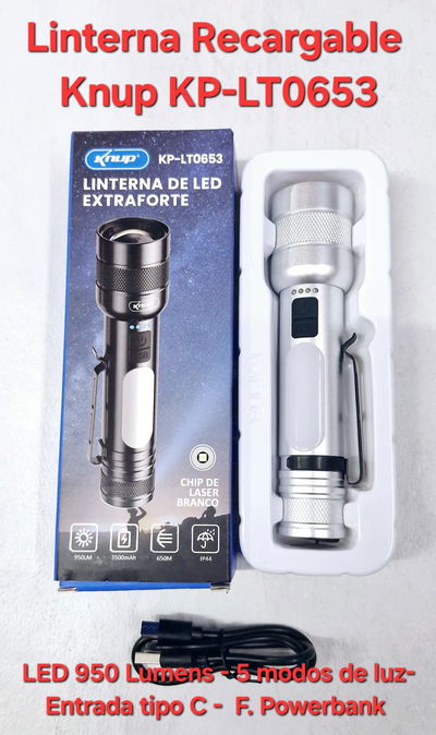 Linterna Recargable KNUP KP-LT0653