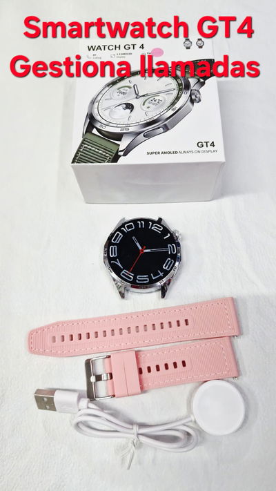 Smartwatch GT4 MOD759- Negro Rosa o Verde