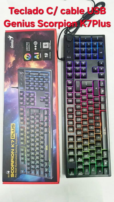 Teclado c/ cable USB Gamer RGB Genius Scorpion K7