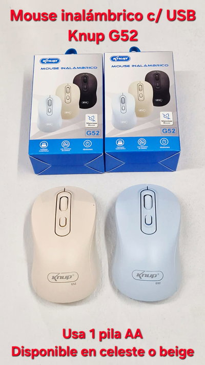 Mouse Inalambrico C/Usb Knup G52