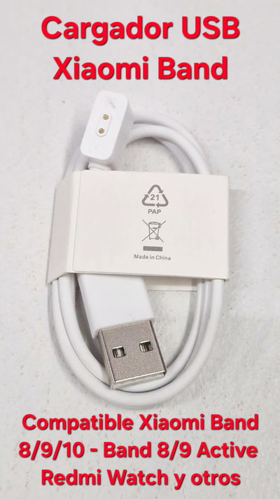 Cargador USB Xiaomi Band 8/9/10 8/9 Active