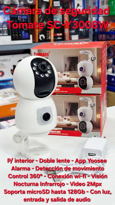 Camara de seguridad WiFi Tomate SC-Y3008W- Doble lente - Interior