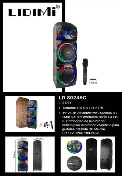Parlante Bluetooth LIDIMI LD-S924AC