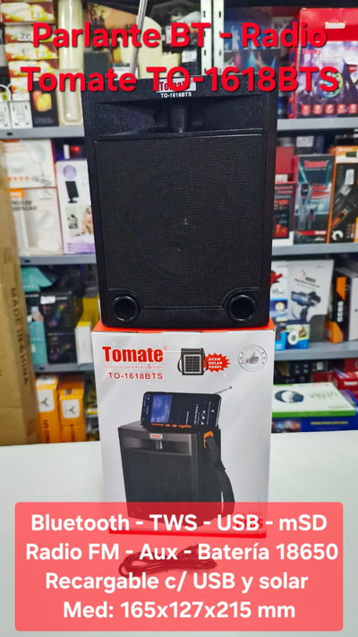 Parlante Bluetooth TOMATE TO-1618BTS